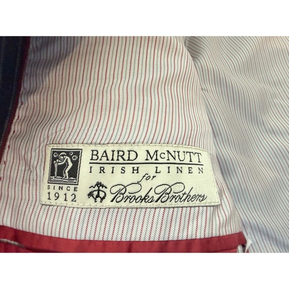 Brooks Brothers Baird McNutt Mens Blue Pinstripe Blazer 100% LinenSport Coat40R - Picture 11 of 14